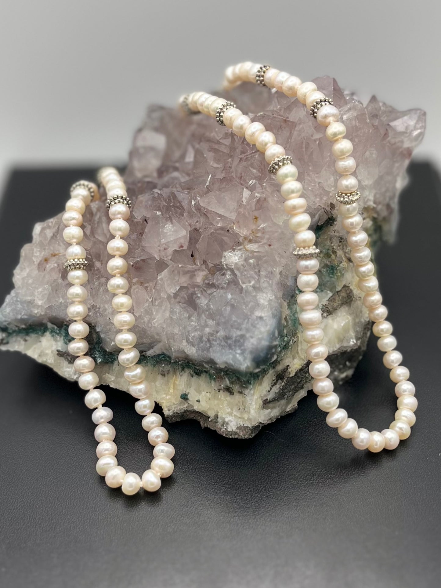 Pearl Mom & Daughter Necklace Set