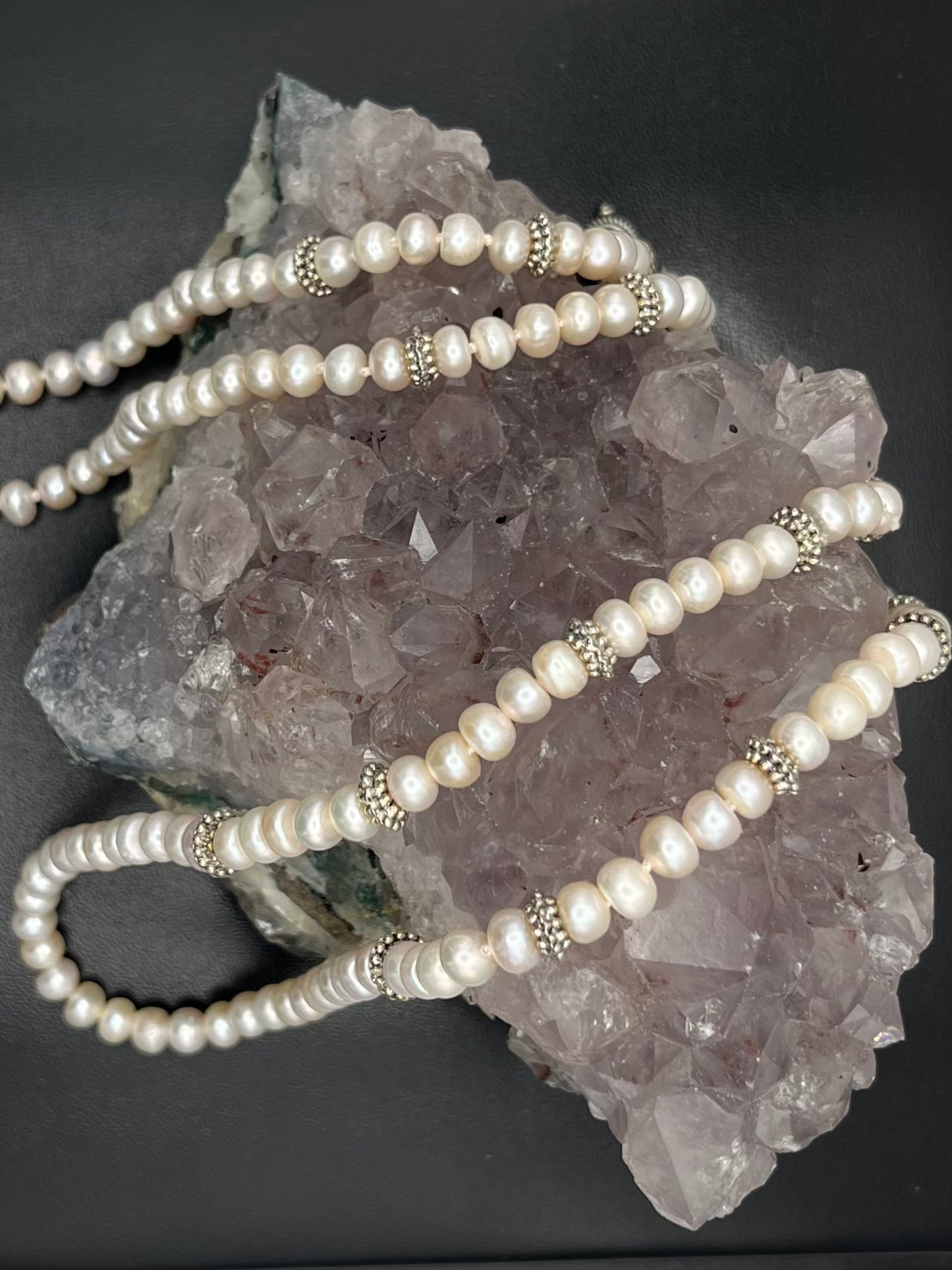 Pearl Mom & Daughter Necklace Set