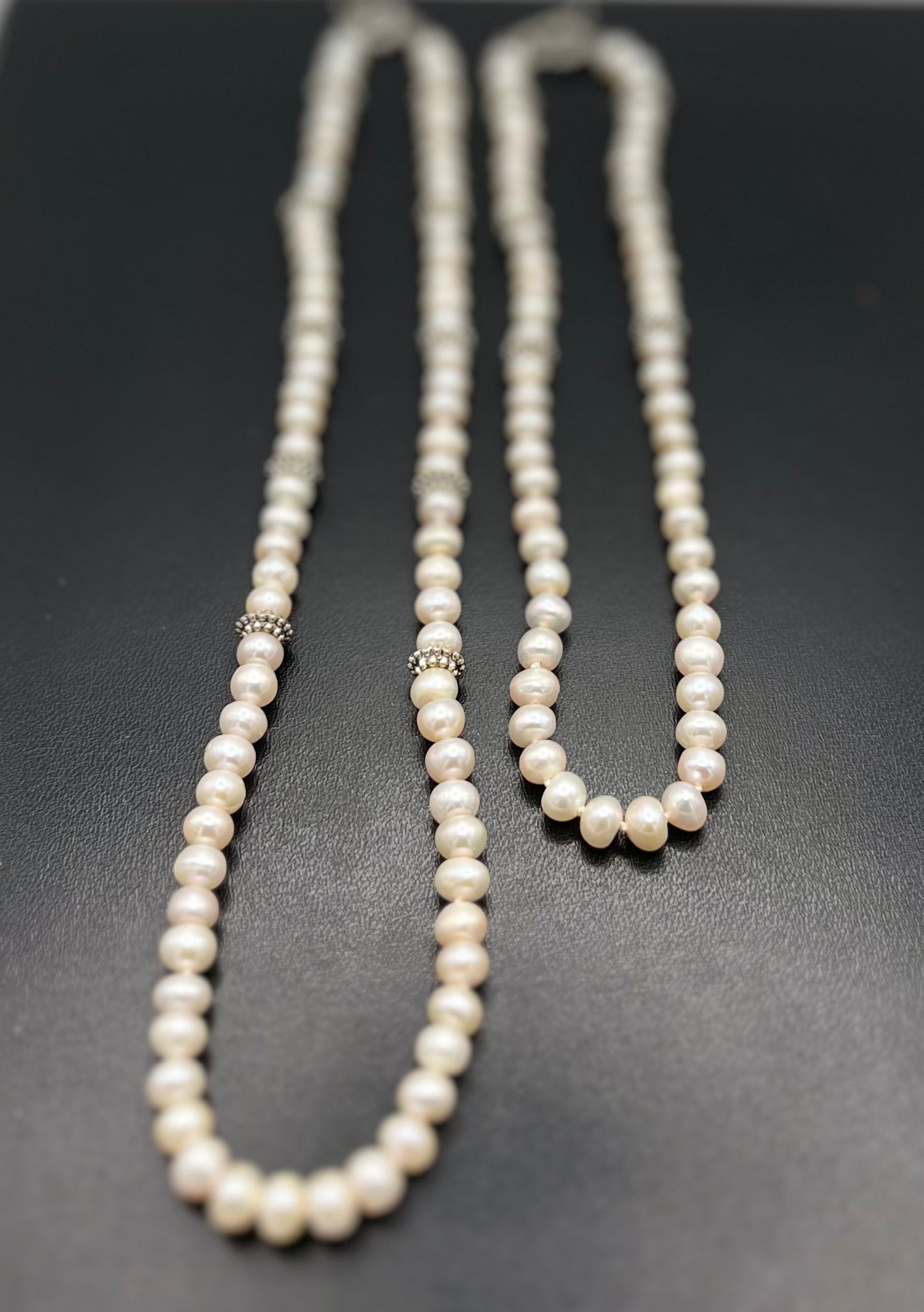 Pearl Mom & Daughter Necklace Set