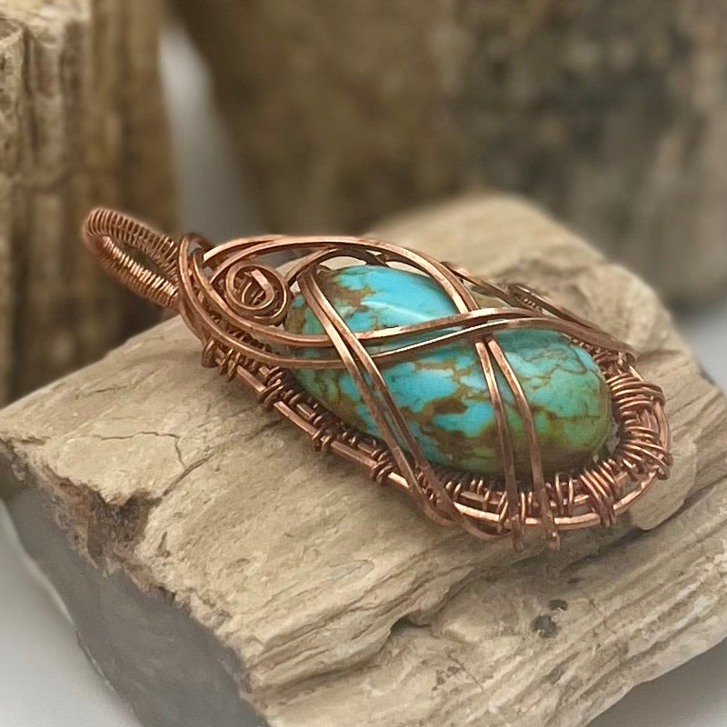 Turquoise Woven Pendant