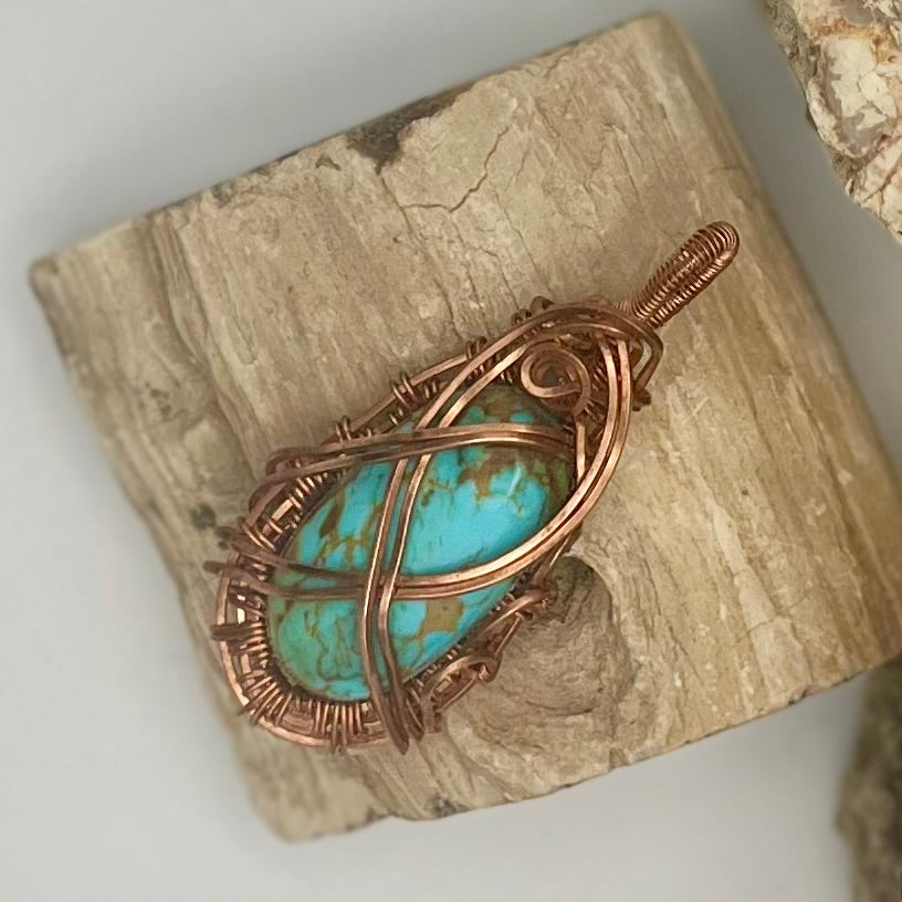 Turquoise Woven Pendant