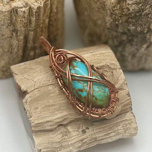 Turquoise Woven Pendant