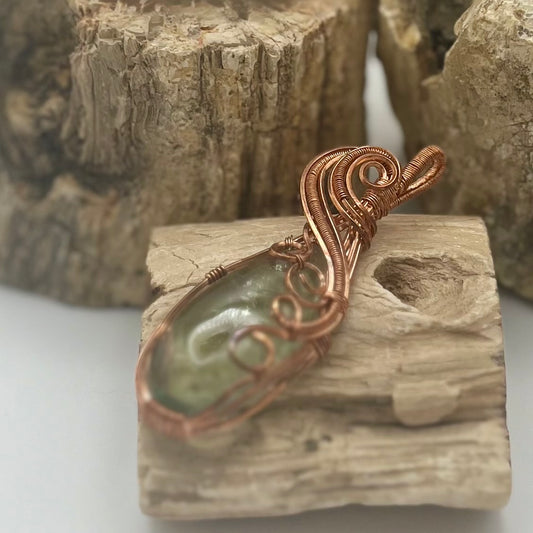 Prasiolite Crystal Weave Pendant