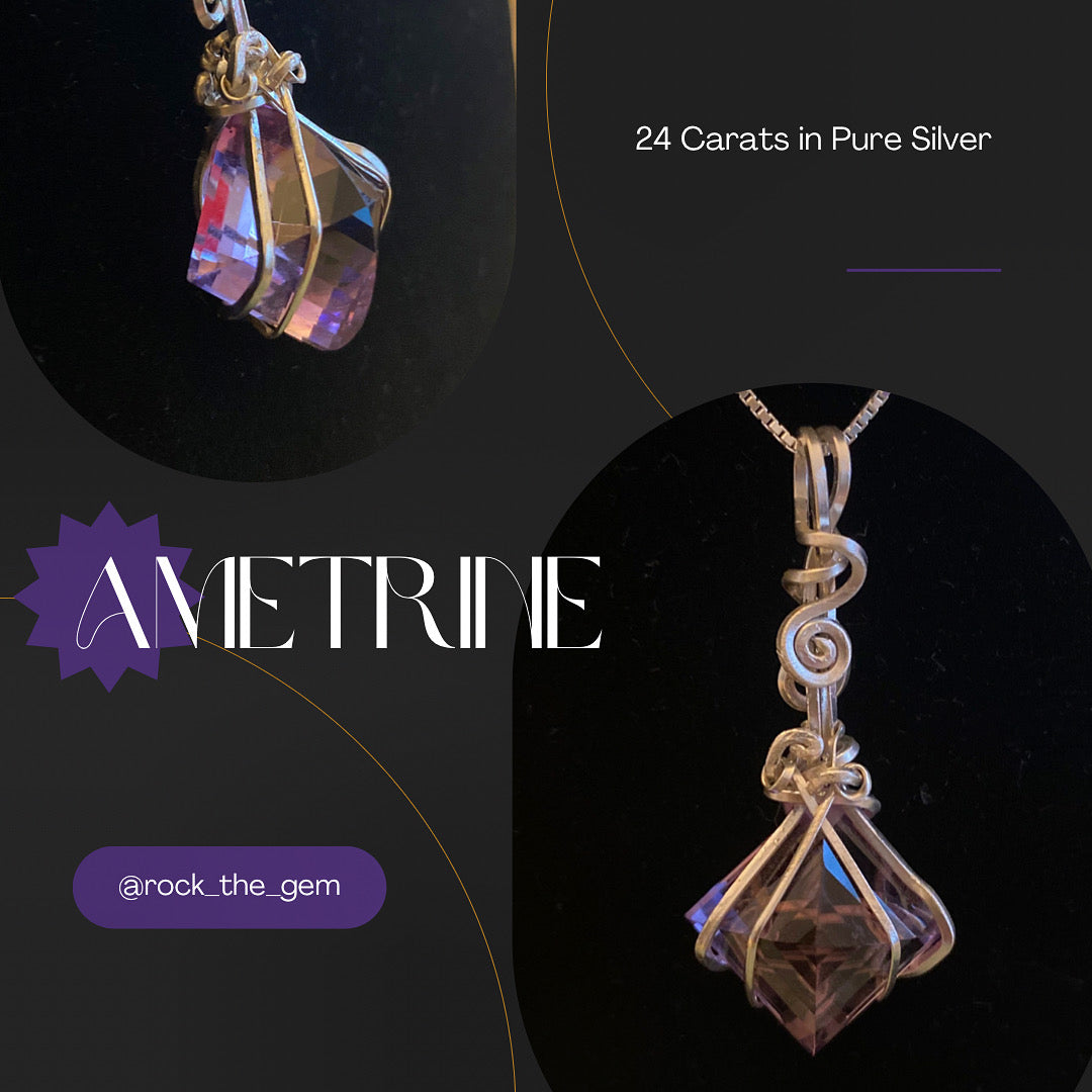 Ametrine in Pure Silver Pendant