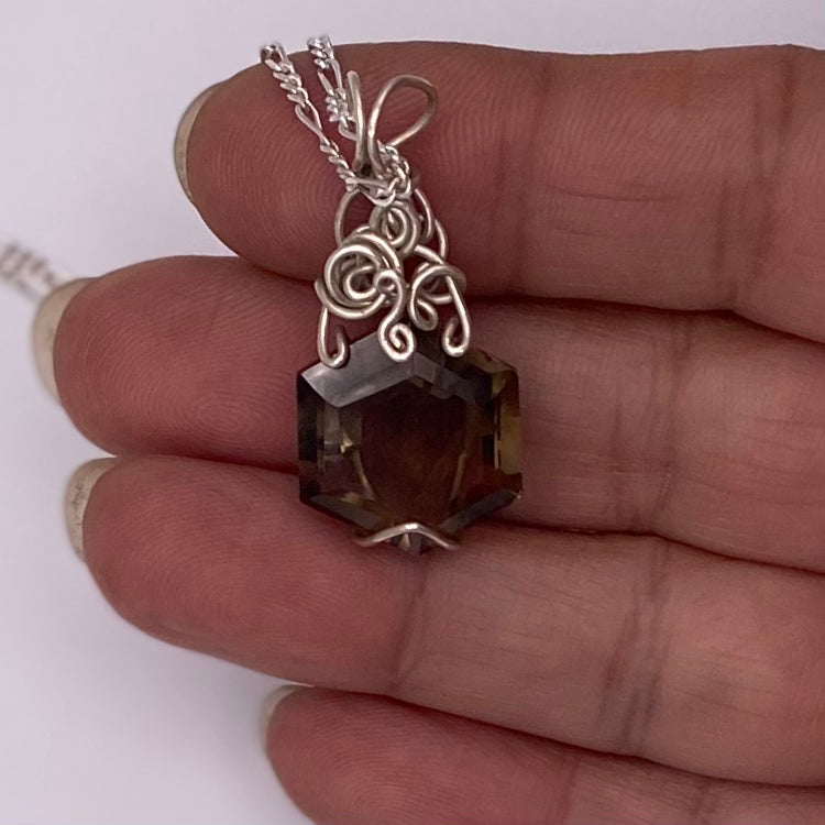Smokey Quartz Hexa Pendant