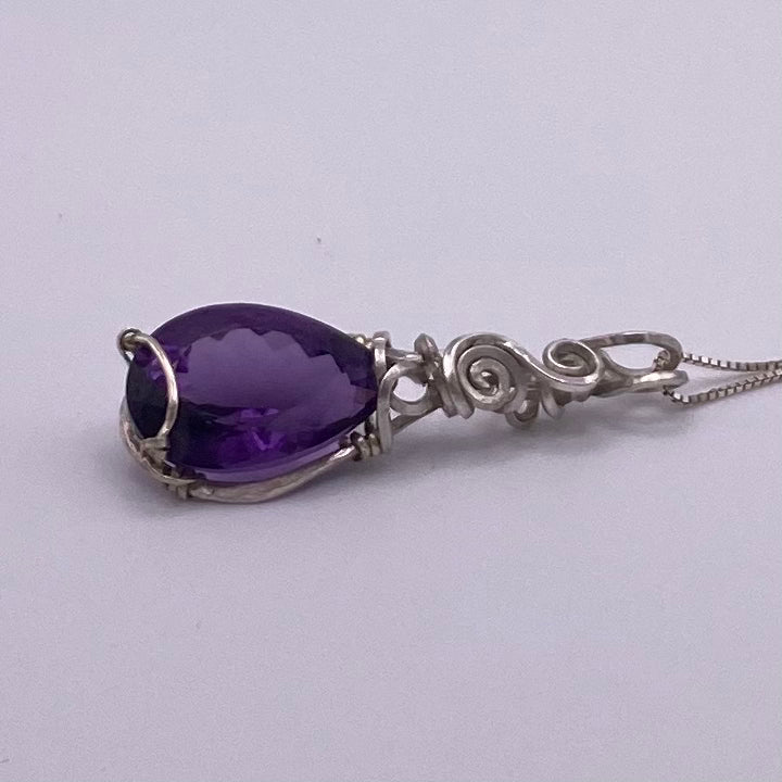 Amethyst Teardrop Necklace