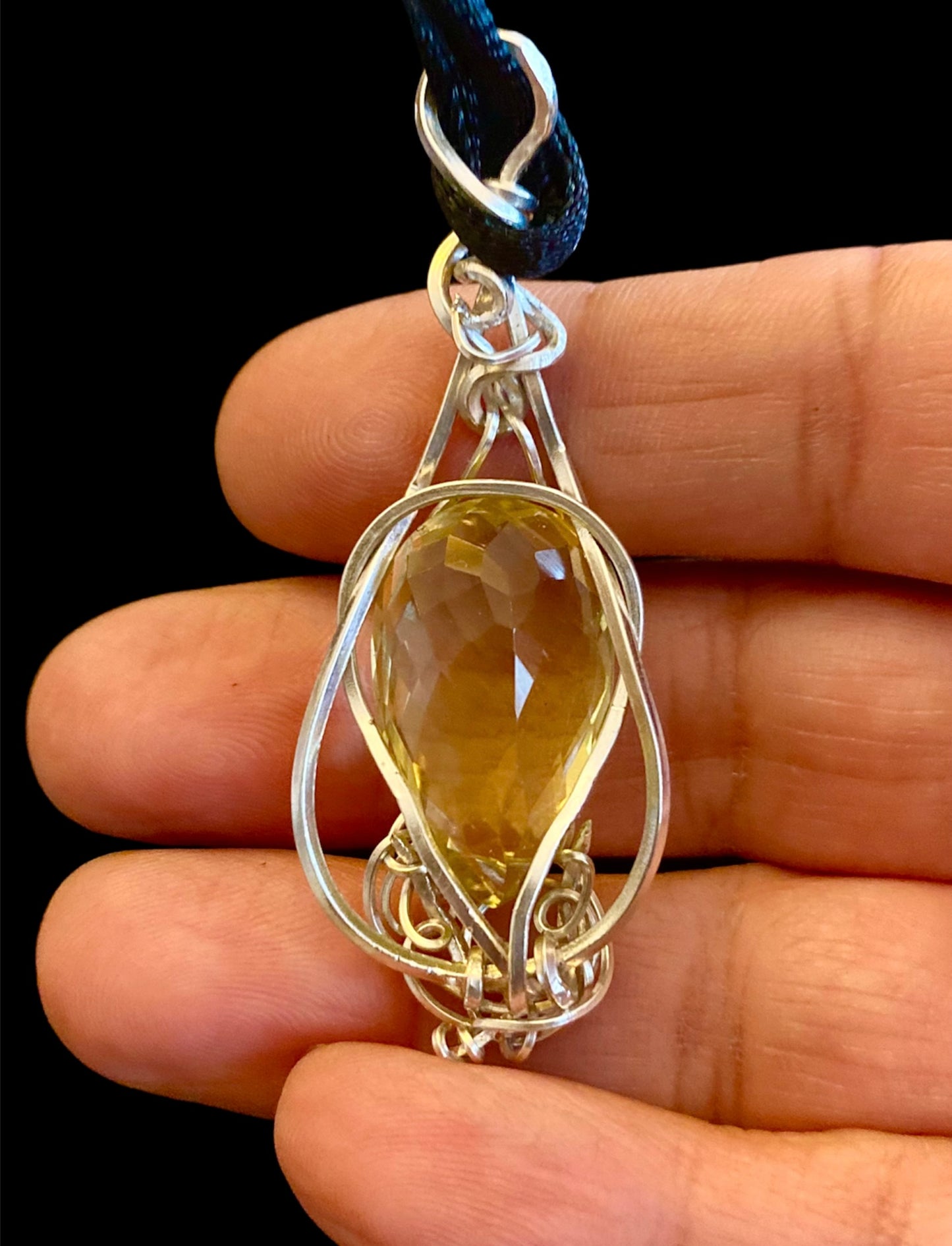 Pear Cut Citrine Pendant