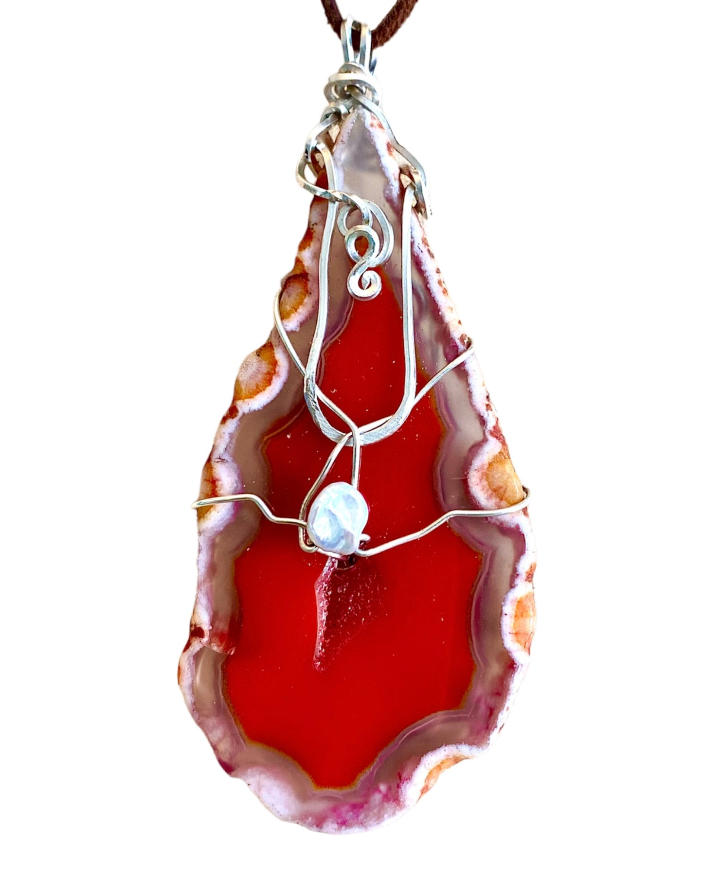 Agate & Pearl Pendant