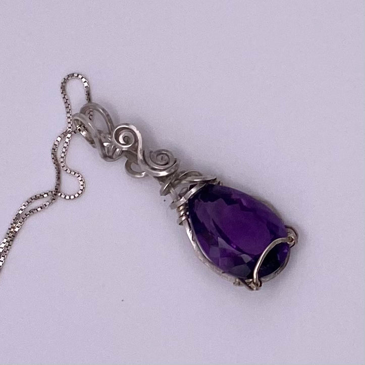 Amethyst Teardrop Necklace