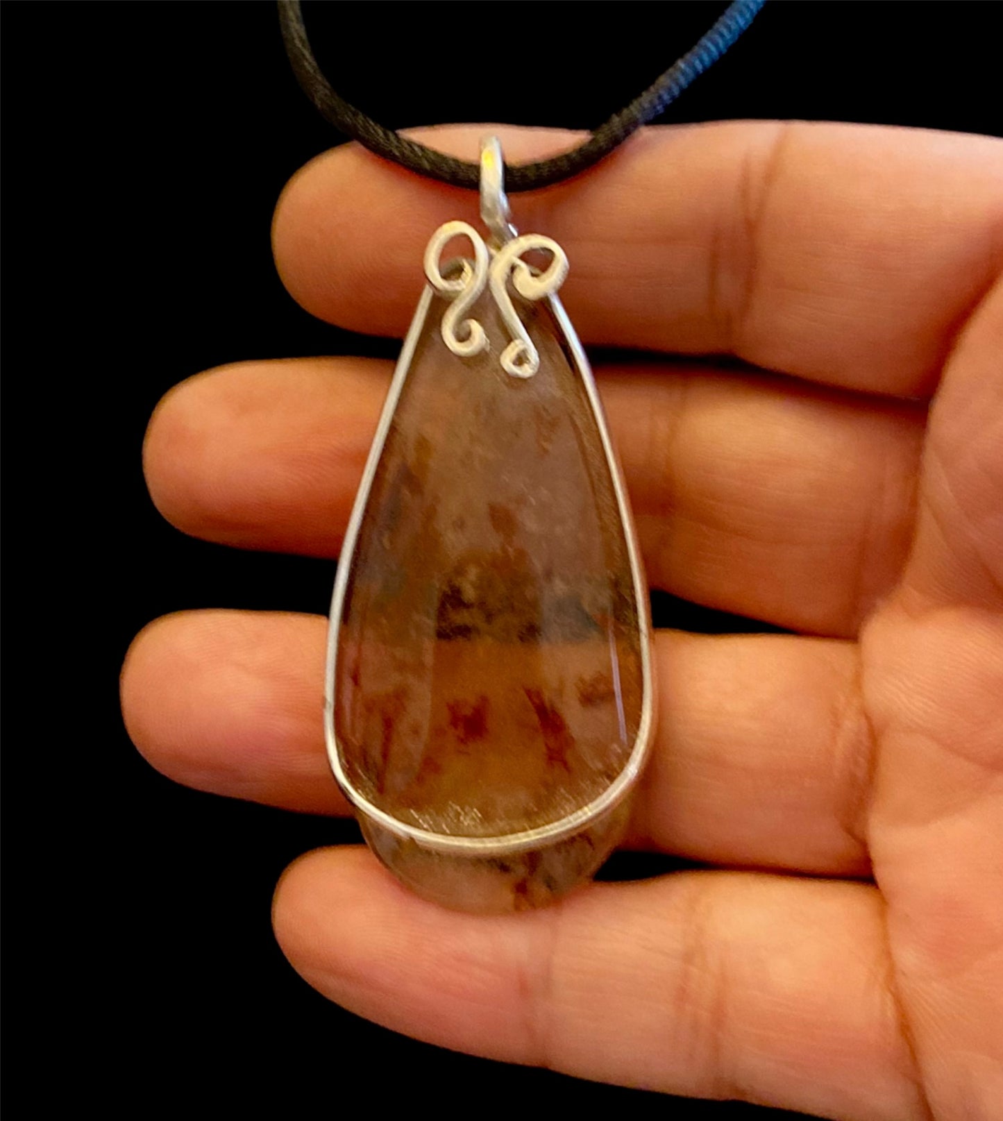 Lace Agate Teardrop Pendant