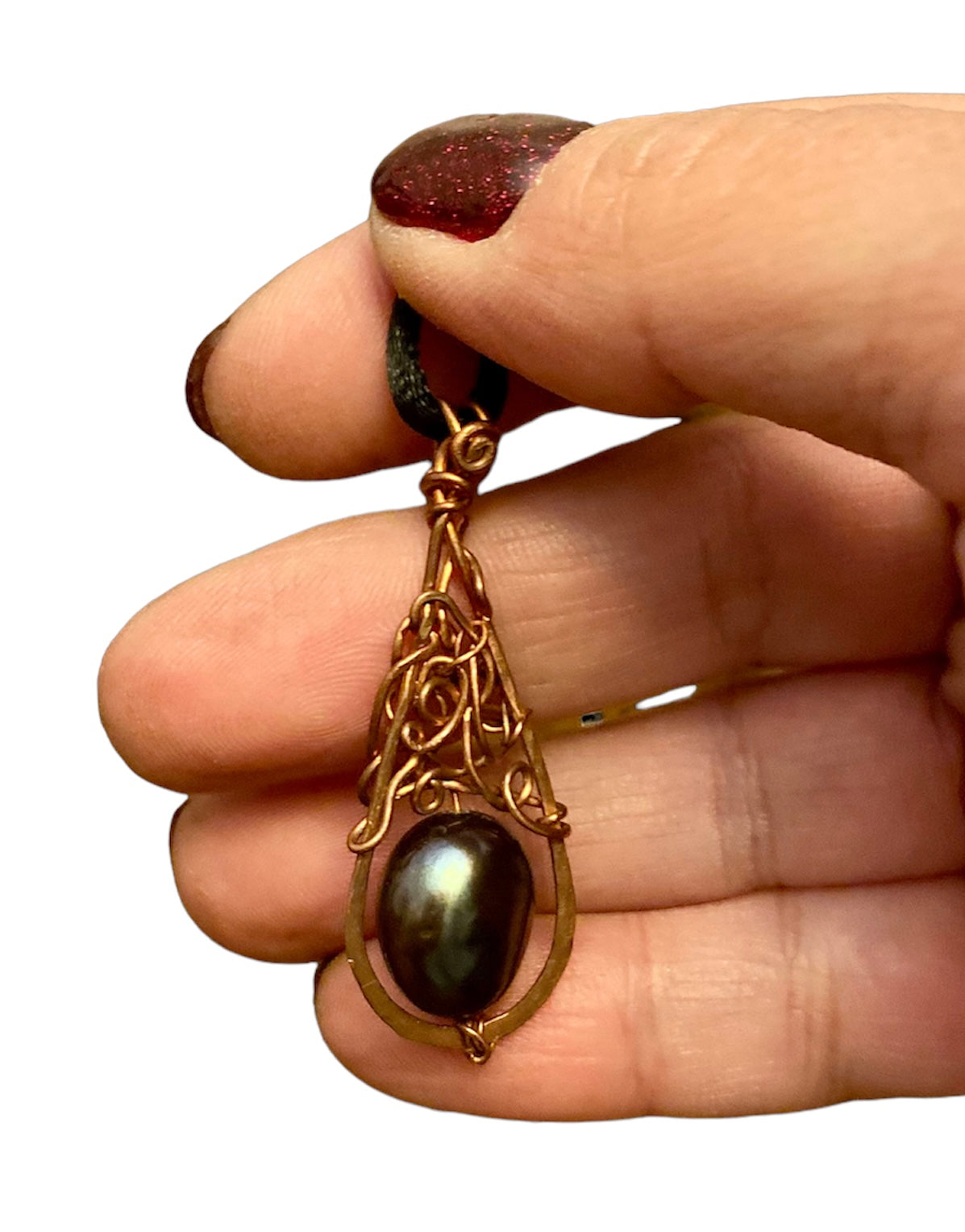 Pearl & Copper Pendant