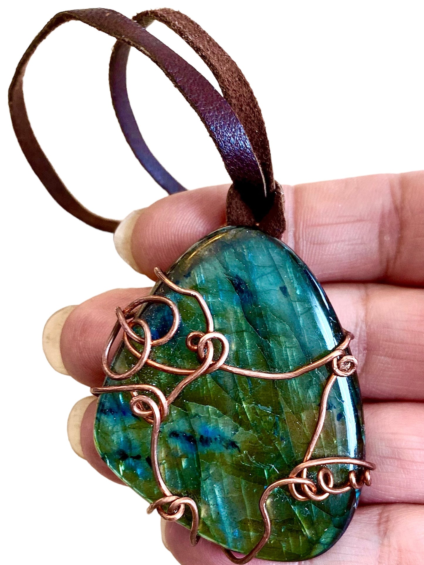 Labradorite Copper Pendant