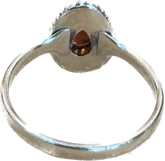 Garnet & Sterling Silver Ring