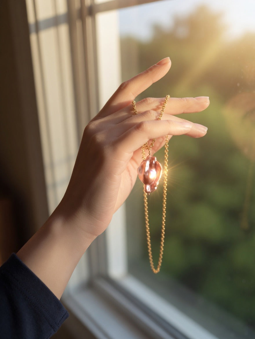 Baroque Pearl Solitaire Necklace