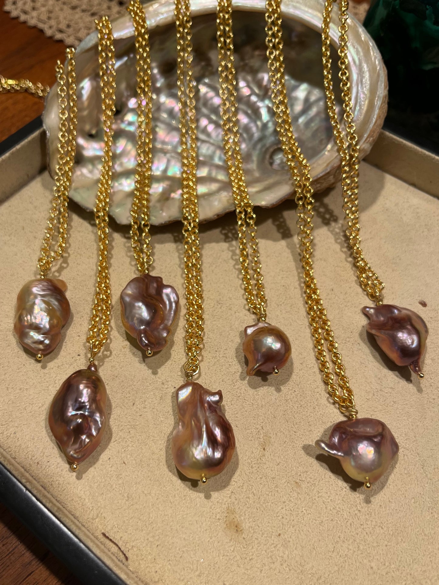 Baroque Pearl Solitaire Necklace