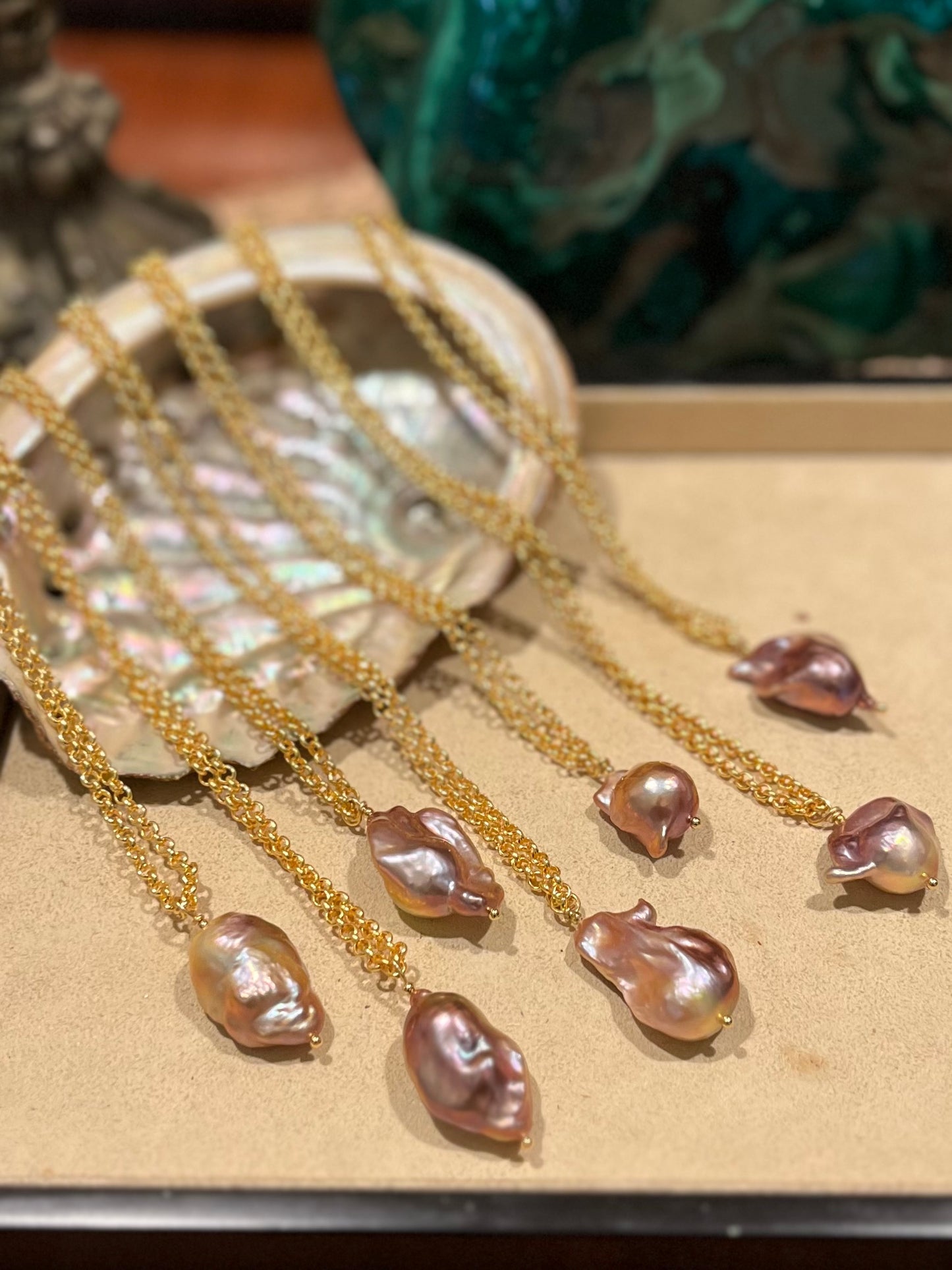 Baroque Pearl Solitaire Necklace