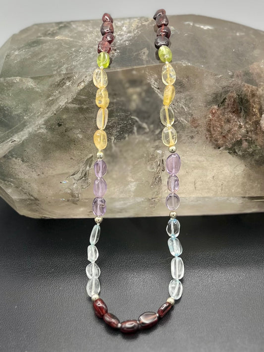 Gemstone Knotted Necklace