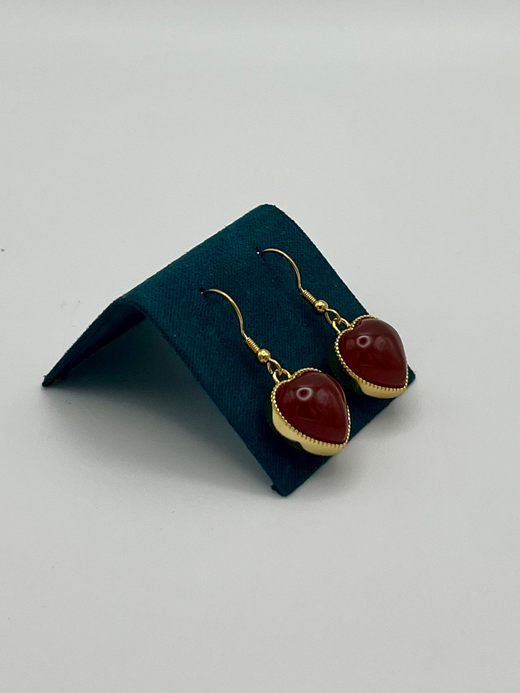 Red Agate and Shell Earrings