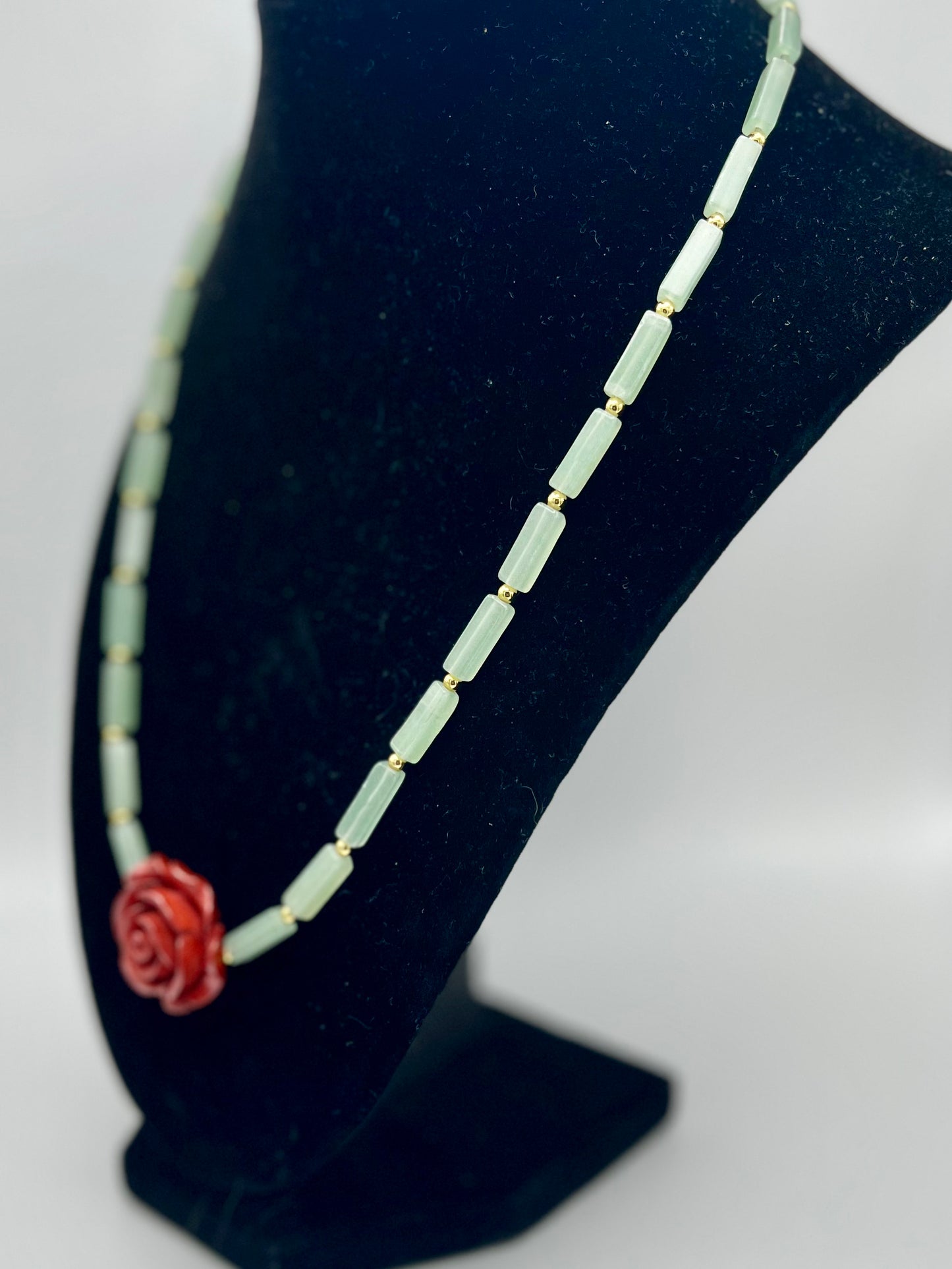 Adventurine Lotus Necklace