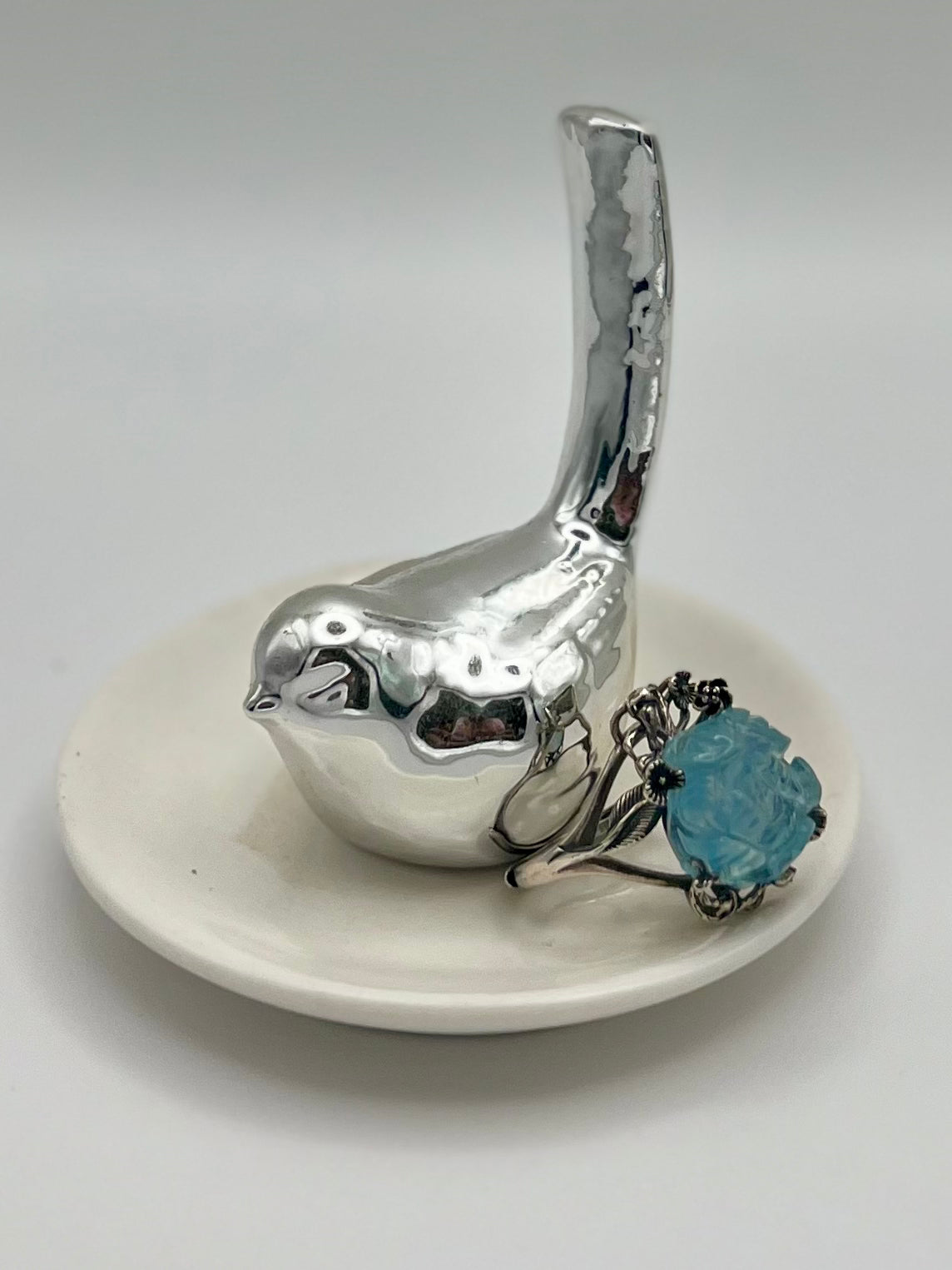 Aquamarine Flower Ring