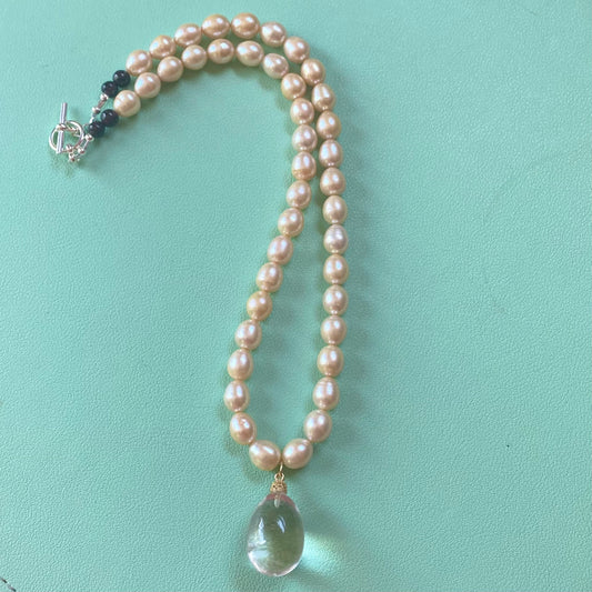 Pearl & Quartz Drop Necklace