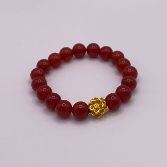 Carnelian Lotus Bracelet