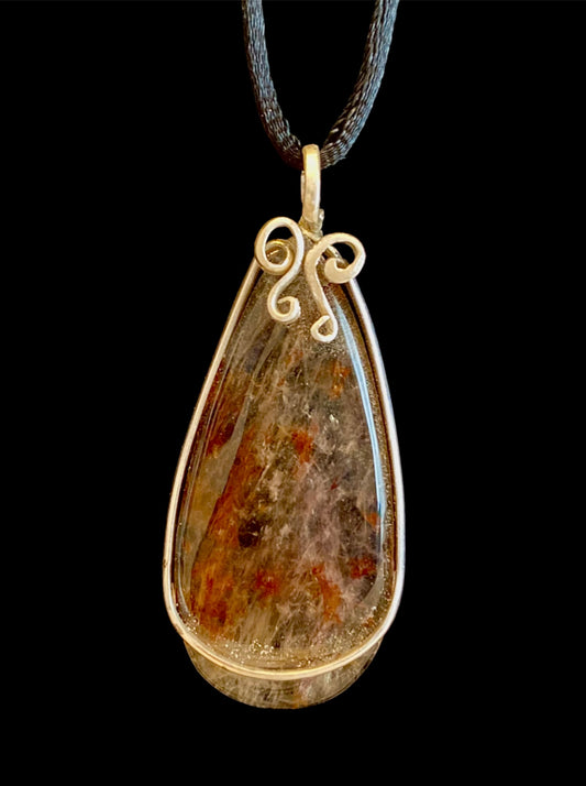 Lace Agate Teardrop Pendant