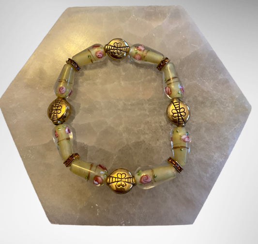 Pink Petals Beaded Bracelet
