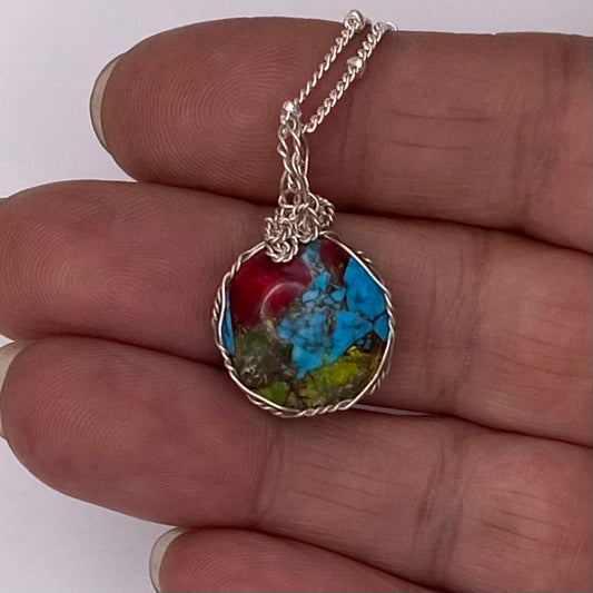 Turquoise Coin Pendant