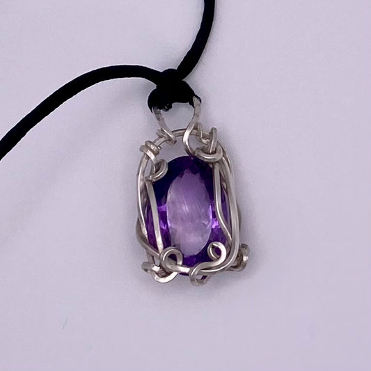 Amethyst Birdcage Necklace