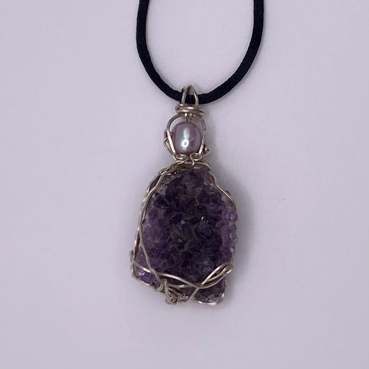 Amethyst Cluster with Pearl