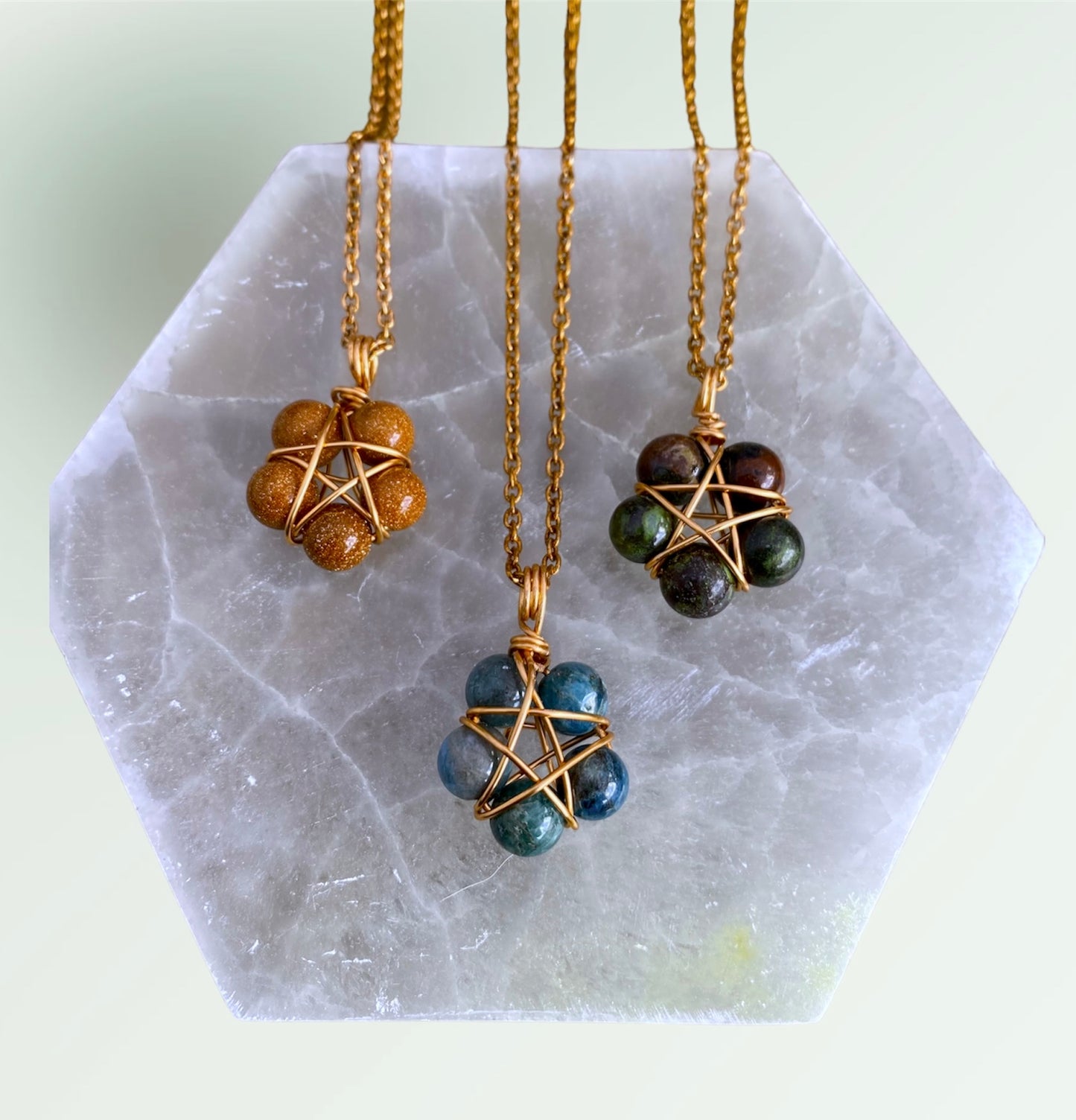 Gemstone Starry Pendant