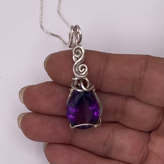 Amethyst Teardrop Necklace